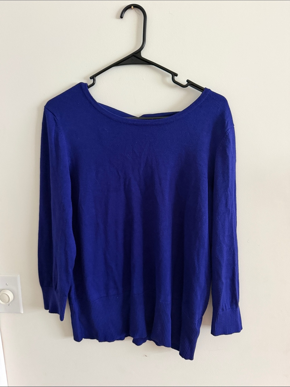 Cable & Gauge Women’s Long Sleeve Boatneck Top - Cobalt Blue